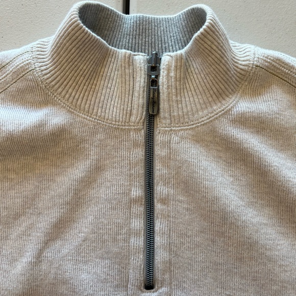 Tommy Bahama Men’s Large Coconut/Cream Half-Zip Sweater - Picture 2 of 8